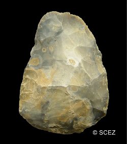 One of the handaxes found in the North Sea