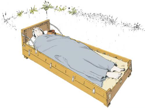 Fig. 8 Reconstruction of bed burial in grave 1468 