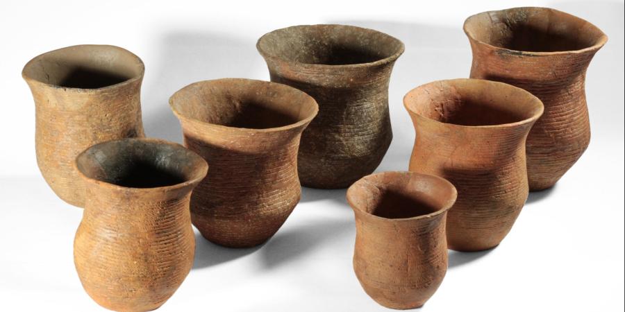 Seven complete Beaker pots from the Amesbury Archer and Boscombe Bowmen graves