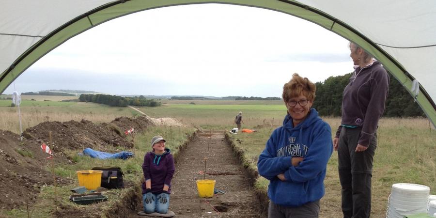 Excavation work at Chisenbury Midden on Salisbury Plain