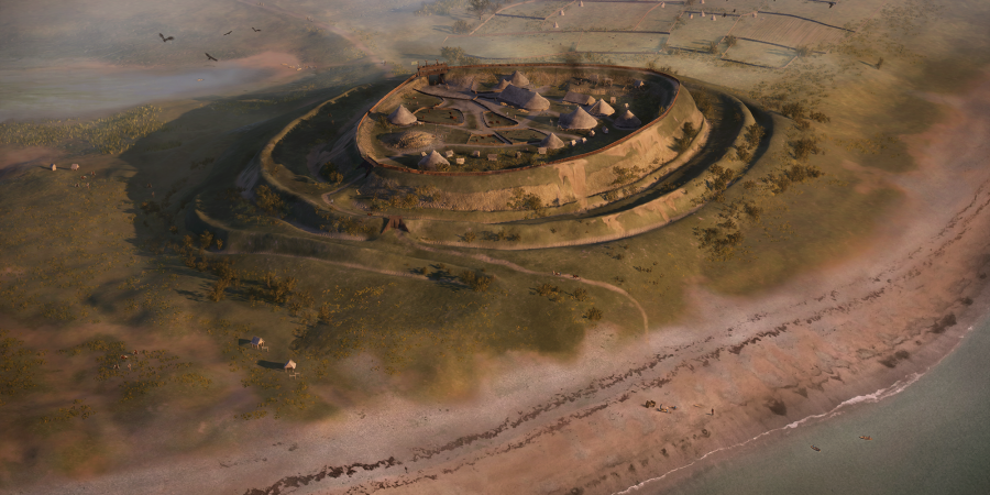 Reconstruction of a hillfort visualisation of the past