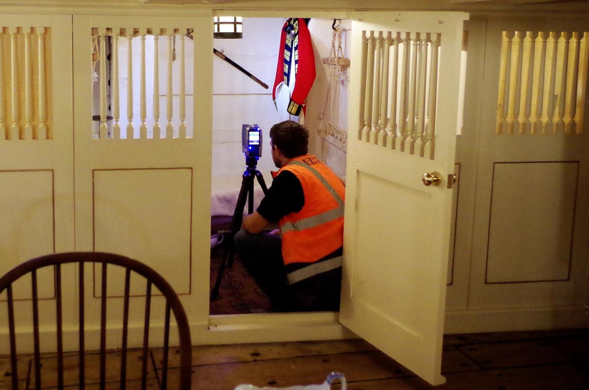 Using a FARO Focus Laser Scanner inside the HMS Trincomalee