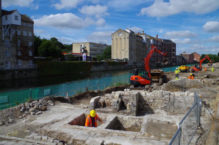 Site excavations at Bath Quays Waterside 