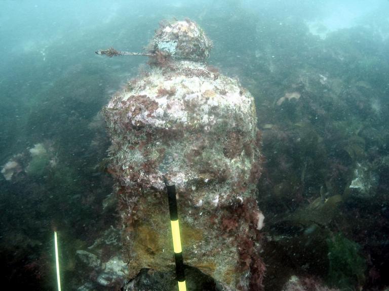 HMS Colossus canon on seabed