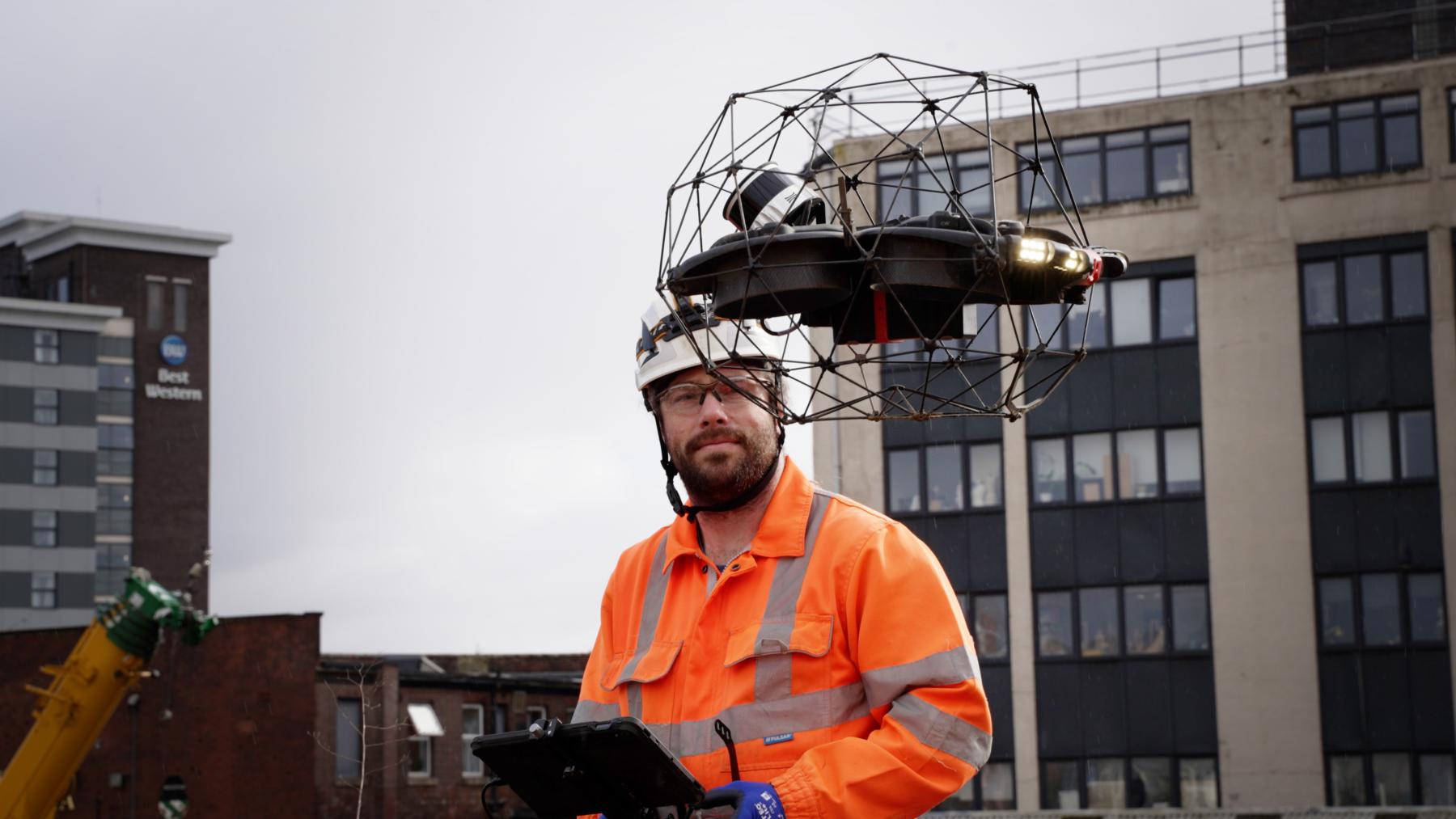 Drone used by archaeologists to record well at Sheffield Castle