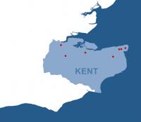 Fig. 10	Distribution map of Grubenhäusern with domed ovens and oven/hearths in Kent