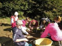 Pupils from  Hardenhuish School have been out to help excavate the area at the end of the valley.