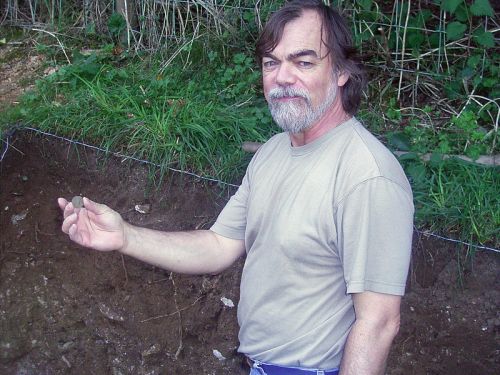 In the trench with Truckle Hill’s first coin.
