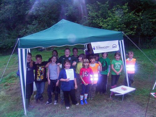 The West Wiltshire Area Young Archaeologists Club at the end of their visit to Truckle Hill.