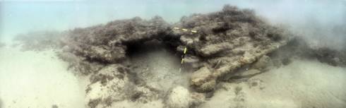 View of West Bay wreck from the South