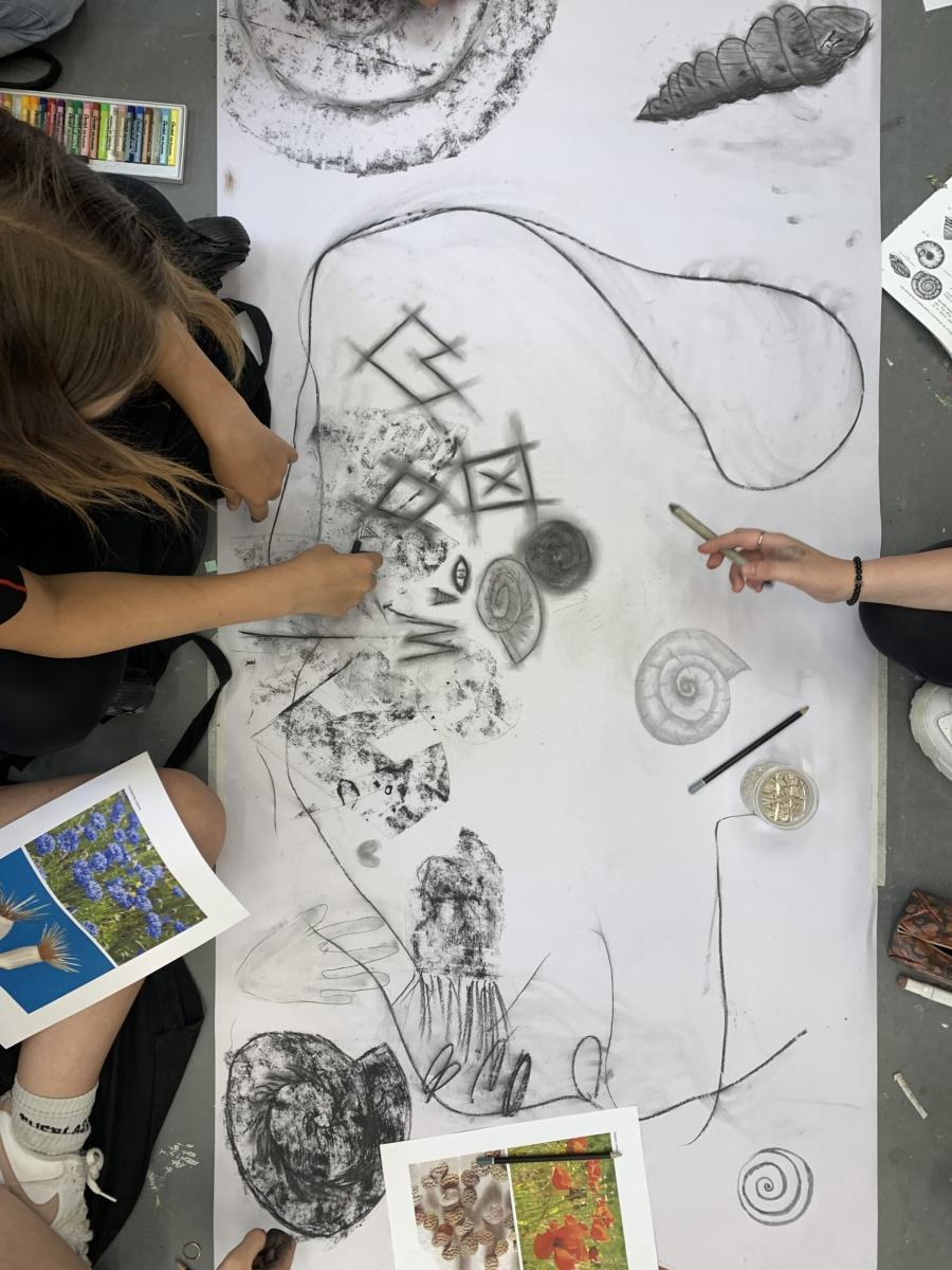 Well-city participants make art.