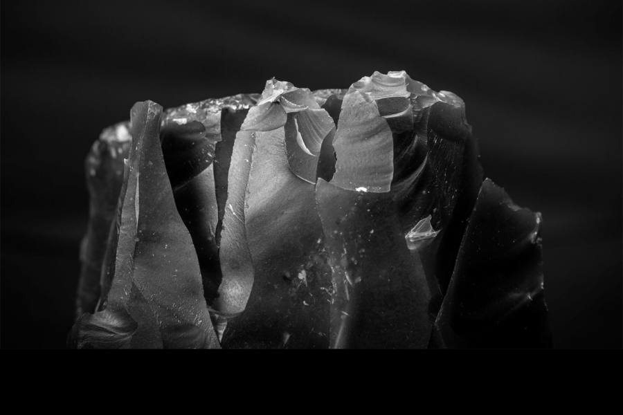 Close-up photograph of flint