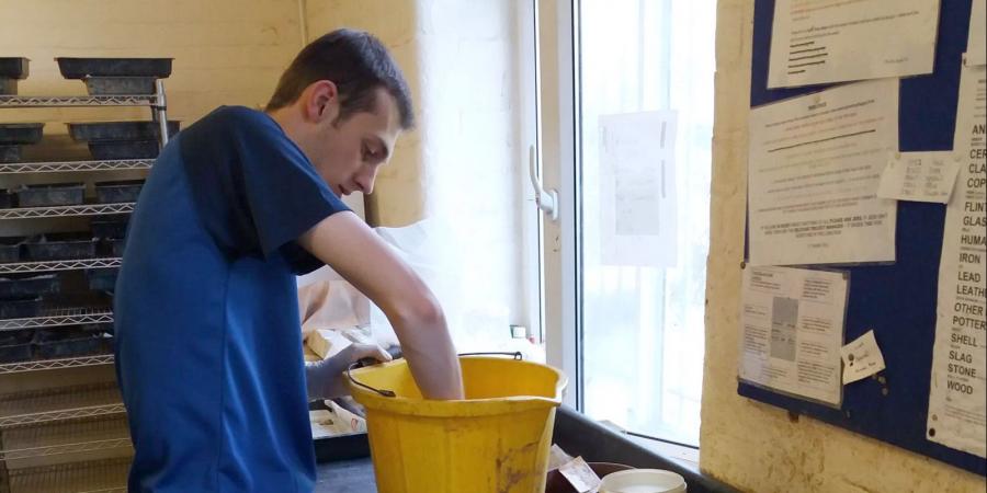 Dominic working with environmental samples