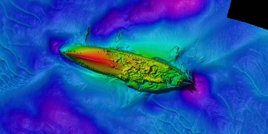 Multibeam image of the Grosser Kurfürst wreck