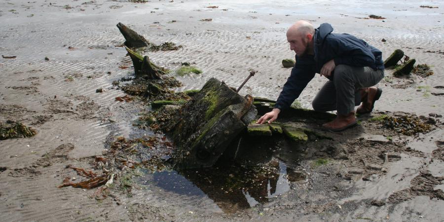 Intertidal wreck in Maidens, recorded during Project SAMPHIRE