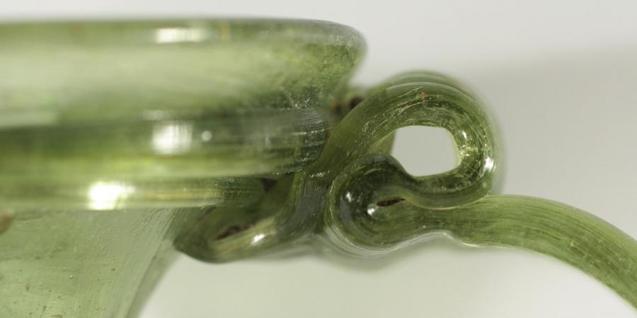 Detail of roman glass vessel recovered from Cambourne