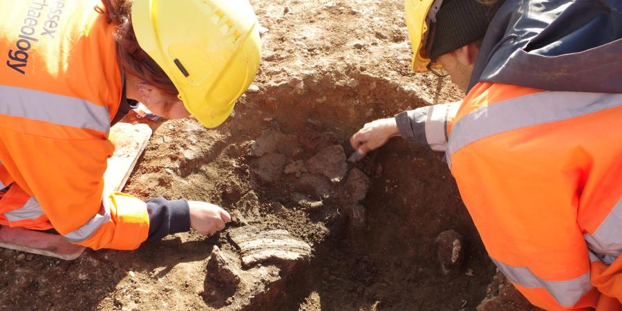 archaeologists on site