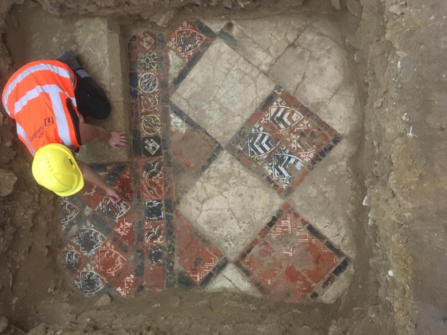 Bath Abbey medieval tiled floor