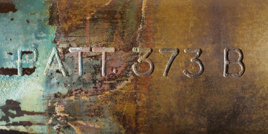 Detail of telescope recovered from the sea