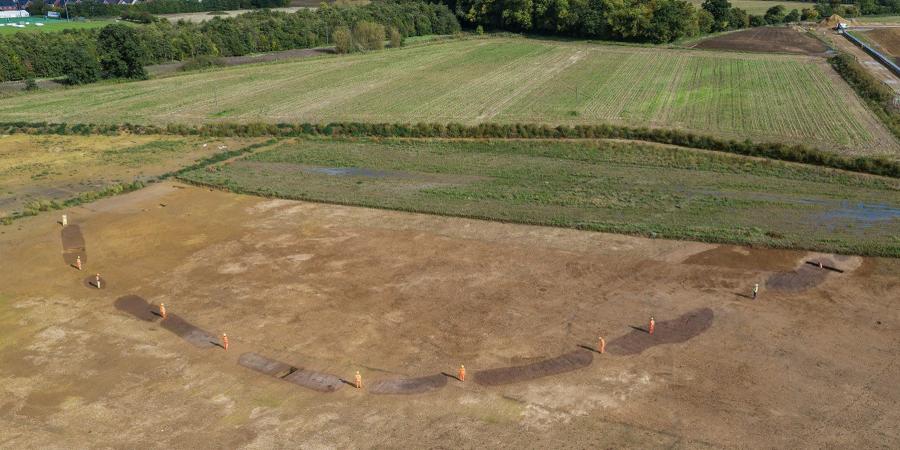 Aerial view of causewayed enclosure at datchet