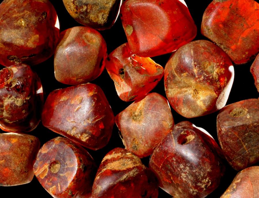 Saxon amber beads from Cliffs End