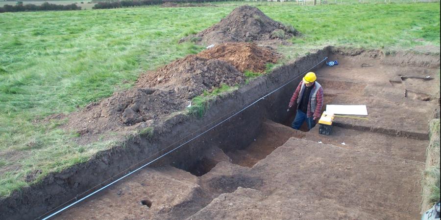 Excavating and recording a trench at Skipsea