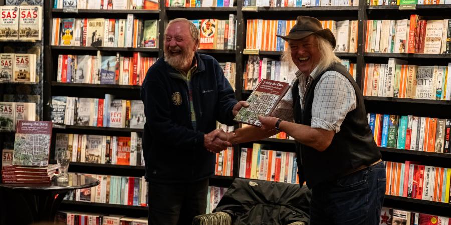 Phil and Francis at the book launch in Waterstones, Salisbury 