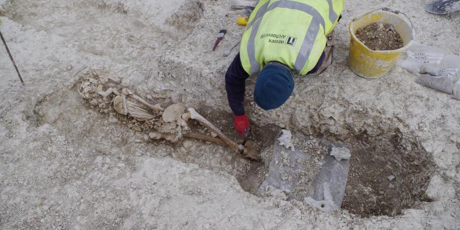 Cemetery under excavation at Corunna Barracks Ludgershall