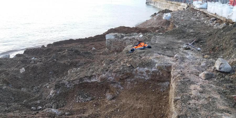 Historic coastal walls uncovered at Southsea