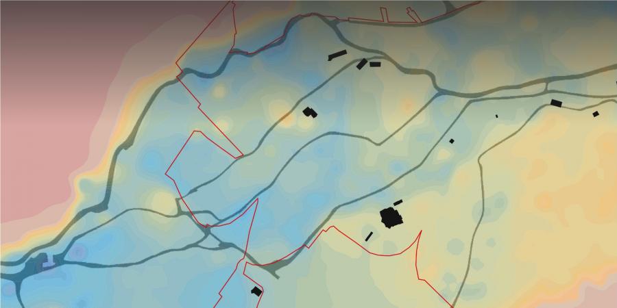 Deposit modelling in relation to existing river and trenching