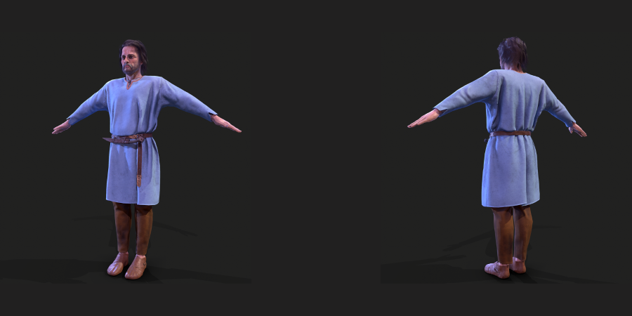 Man in blue tunic - 3D character created by new character artist