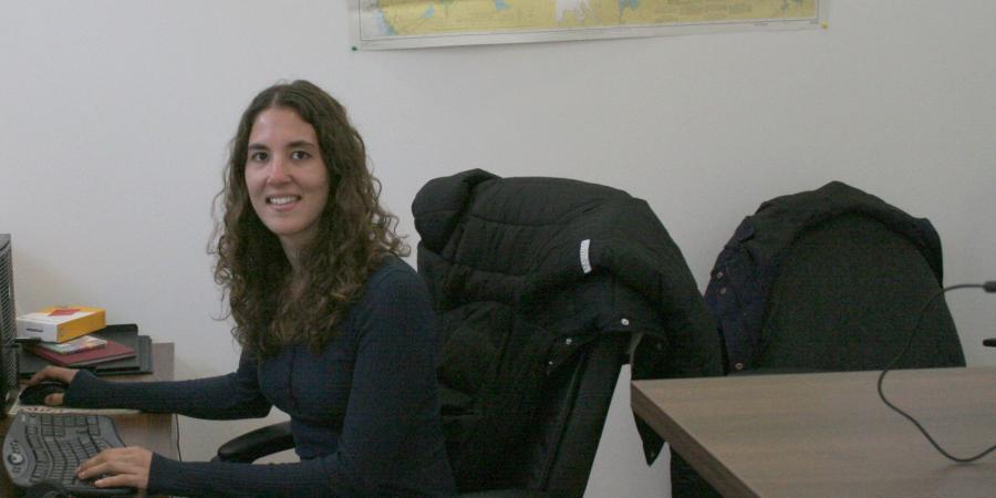 Vijaya Pieterson at her new desk