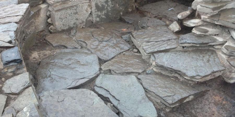 Flagged flooring in a Pictish building