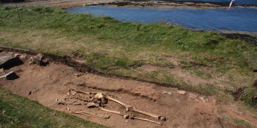 Inhumation burial on the Time Team site at St Ebba's Chapel, Beadell 