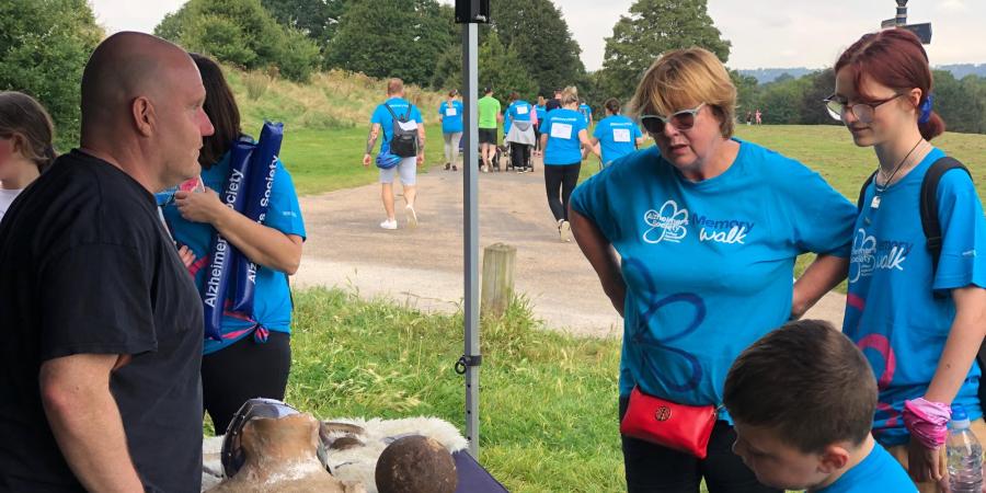 Mark Williams, Wessex Archaeology Regional Manager for London & South East, chats to members of the public at the Hidden Histories event 