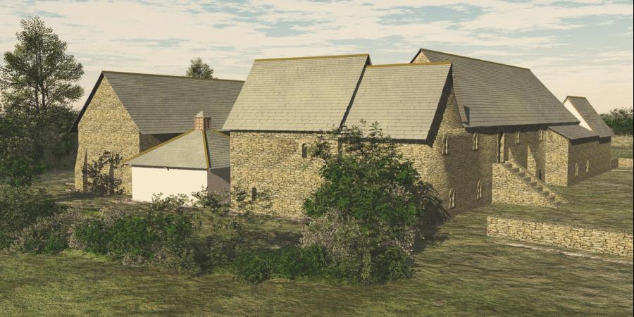 Reconstruction of Longforth medieval Manor house