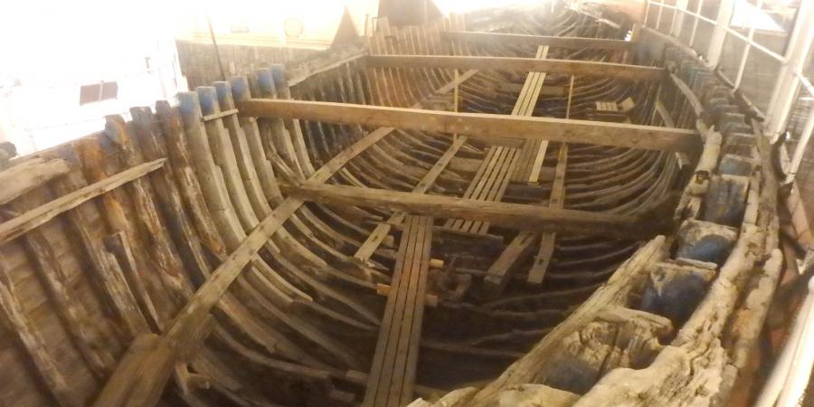 A boat on display in the Scottish Fisheries Museum