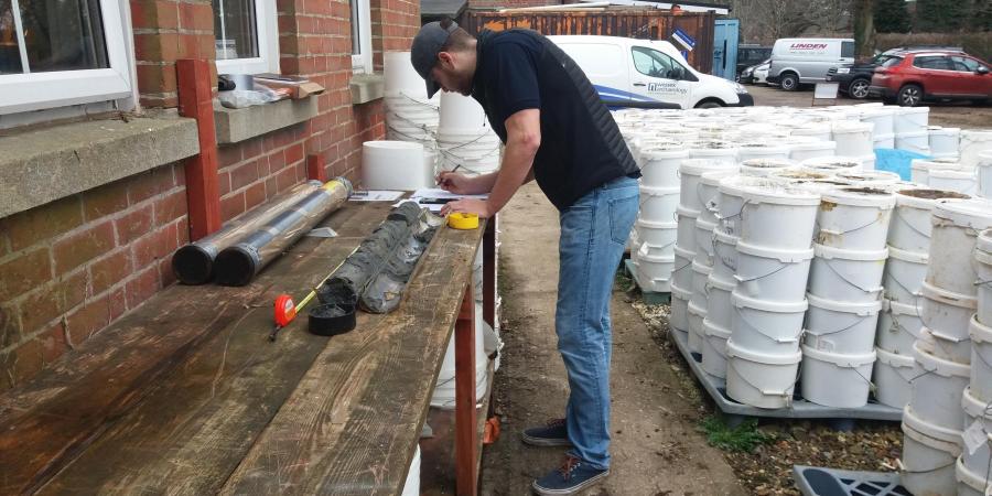 Ryan Killion Student placement examining core samples