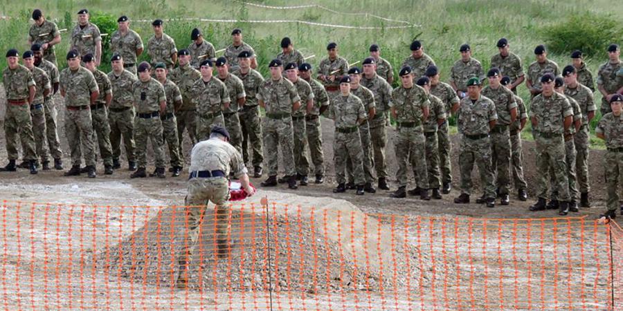 Remembrance at the Larkhill practice trenches