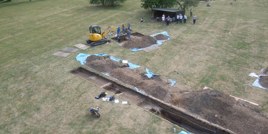 A view of the Colne Priory excavations