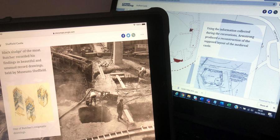 GIS StoryMap on iPad and laptop