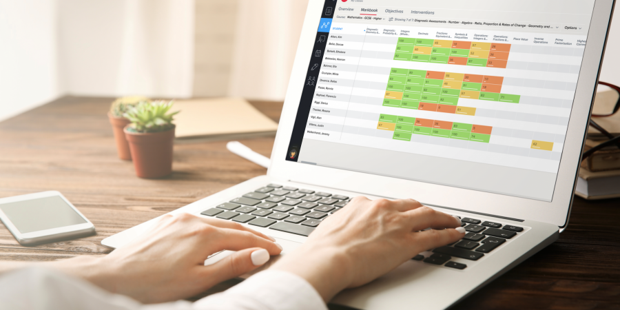 Teacher viewing CENTURY course results on their markbook