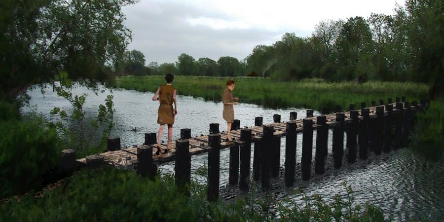 Reconstruction of the earliest bridge in Britain found at Testwood Lakes