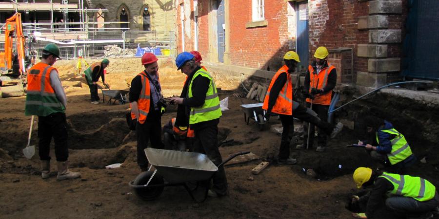 Archaeological excavation work at the Square Chapel Halifax
