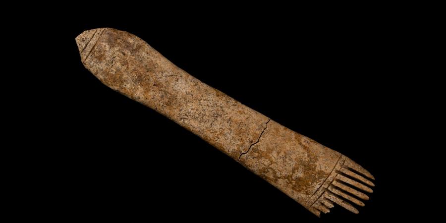 Worked comb made of antler 