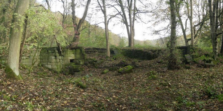 Archaeological remains in the woods at Wortley Tin Mill, Barnsley