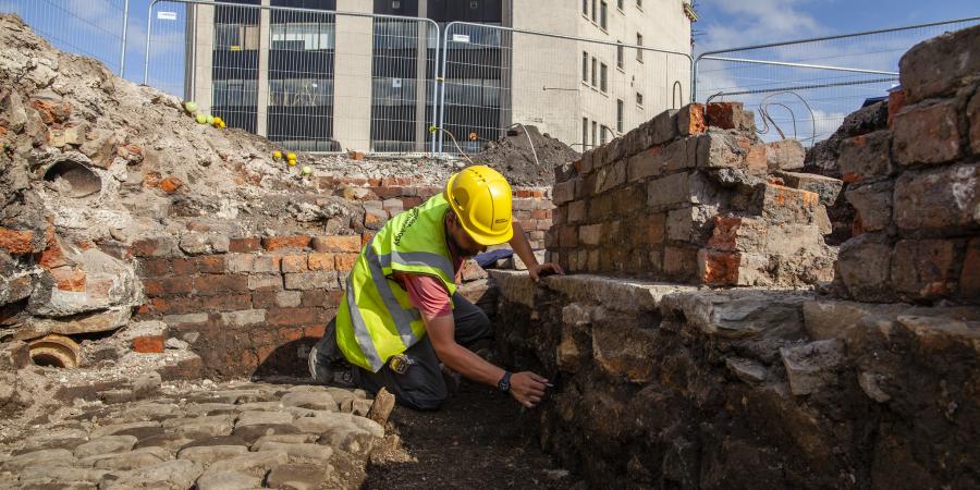 Wessex Archaeology Fieldwork Archaeologist on site 