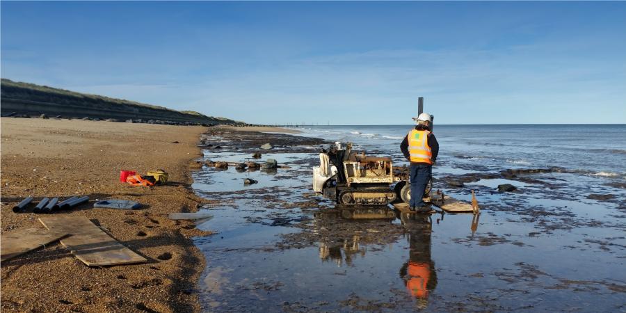 Borehole survey being undertaken on a foreshore