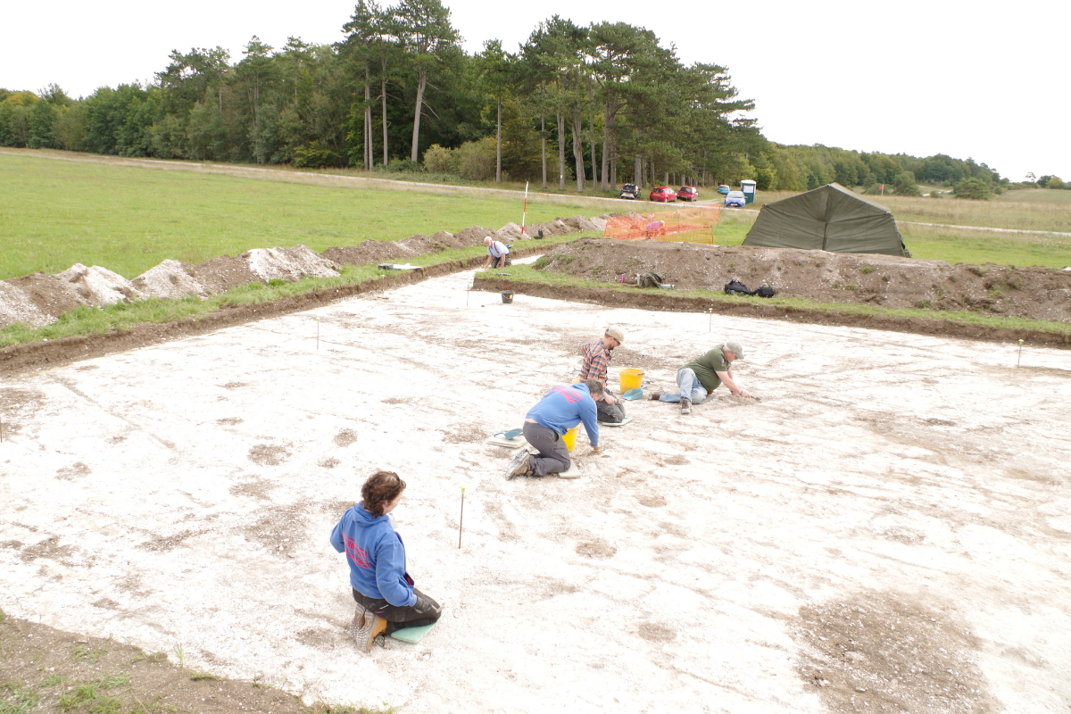 The team uncovering part of a relatively rare Late Bronze Age settlement