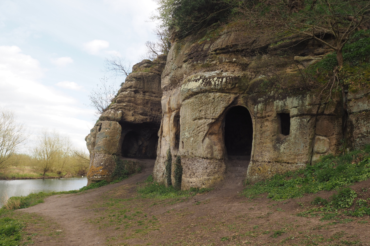 The exterior of the cave showing what is probably a Saxon door and window - Edmund  Simons 
